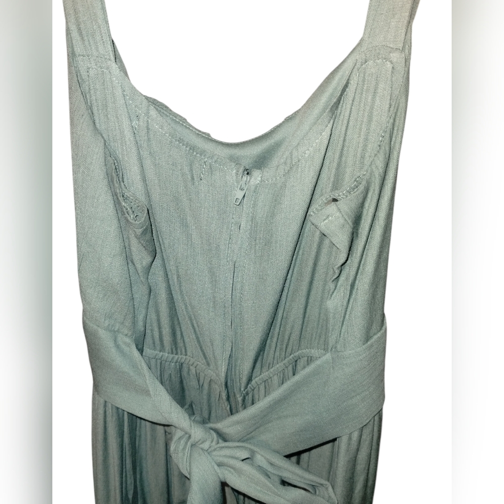 Trixxi-Sage Green Ruffle Tiered Dress, Size M - Picture 5 of 5